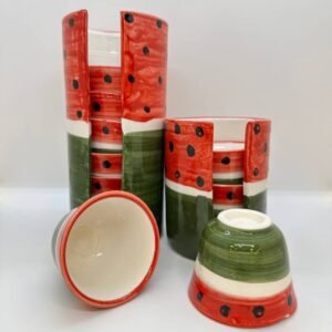 فناجين قهوة بنكشة البطيخ